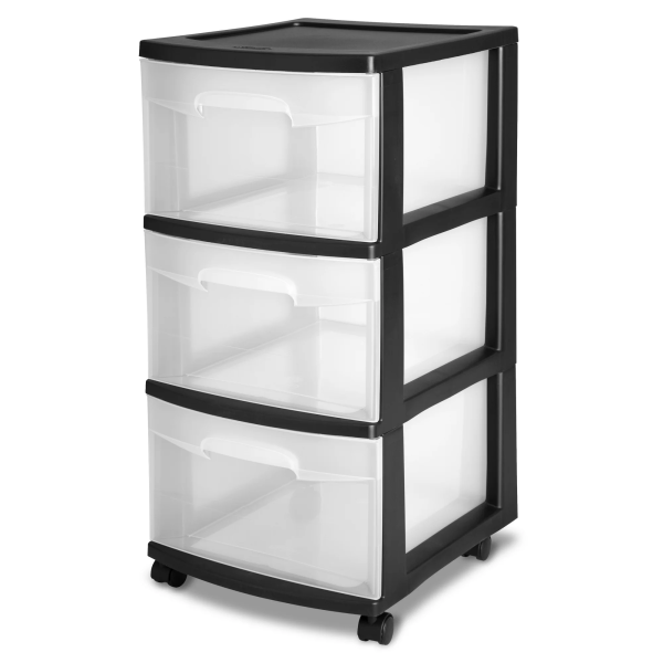 Sterilite 3 Drawer Plastic Cart